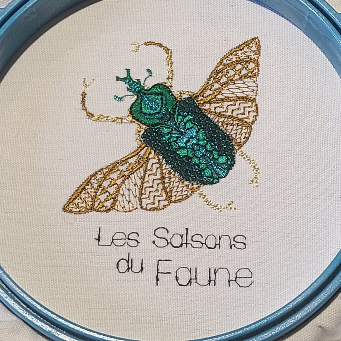 Broderie scarabée Les Saisons du Faune
